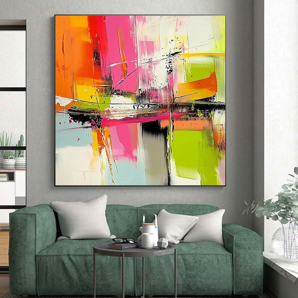 Bright Color Abstract Painting with Dynamic Strokes GER671