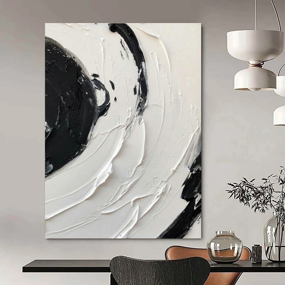 Oversized Handmade Abstract Canvas Mural for Office Break Room & Living Room Alcove DLZ2377