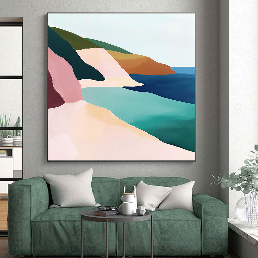 Minimalist Coastal Abstract with Pastel Colors GER273