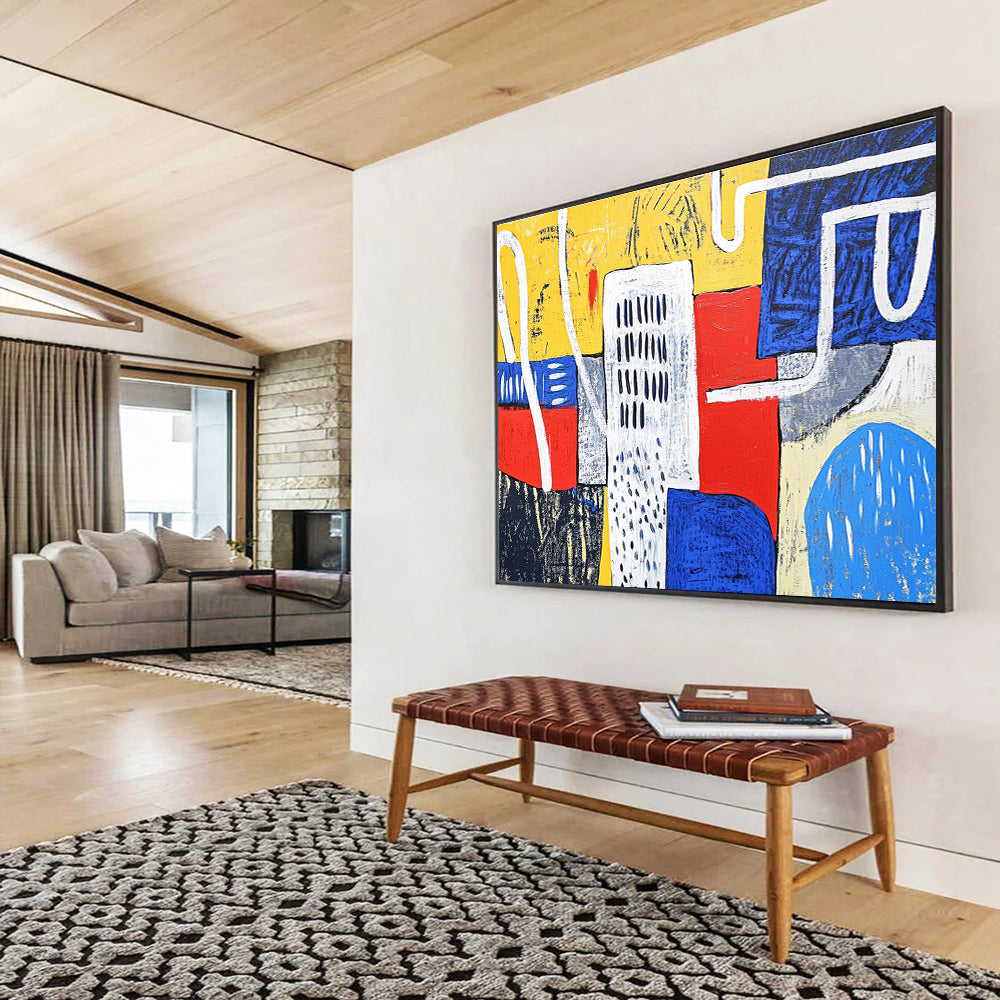 Colorful Geometric Chaos Painting DYP107