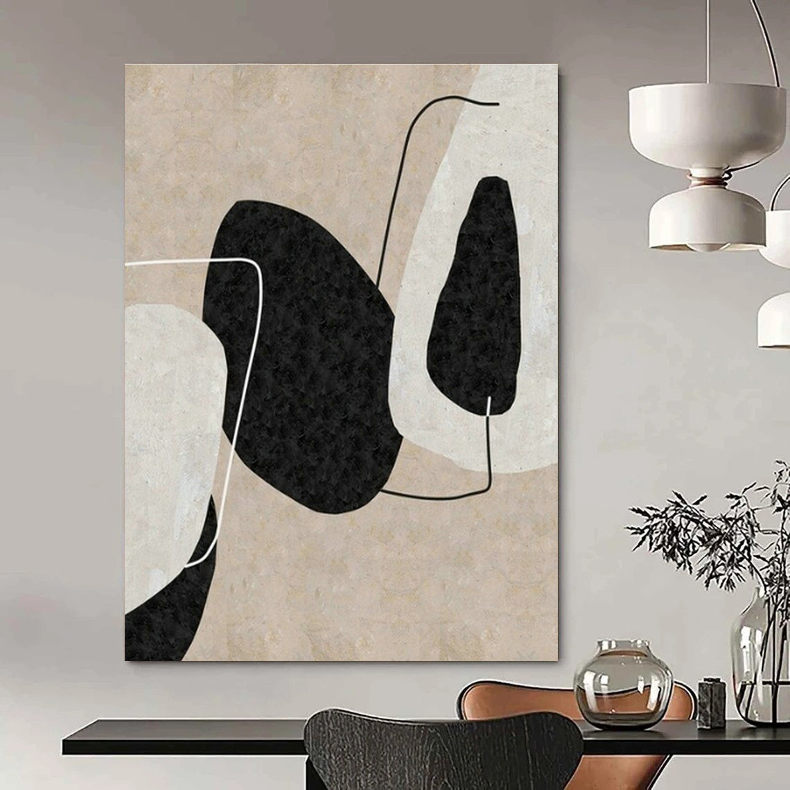 Large Handmade Abstract Canvas for Cottages & Dining Room DLZ2025