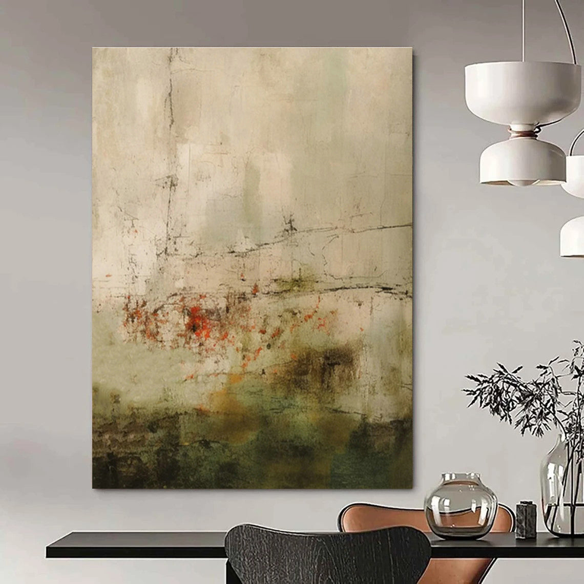 Custom Abstract Paintings for Cottage Office Filing Cabinets & Bedroom Bed Frames DLZ0899