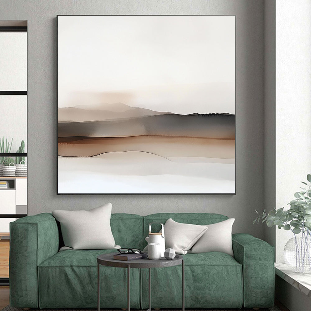 Brown and Beige Minimalist Abstract Landscape Painting GER193