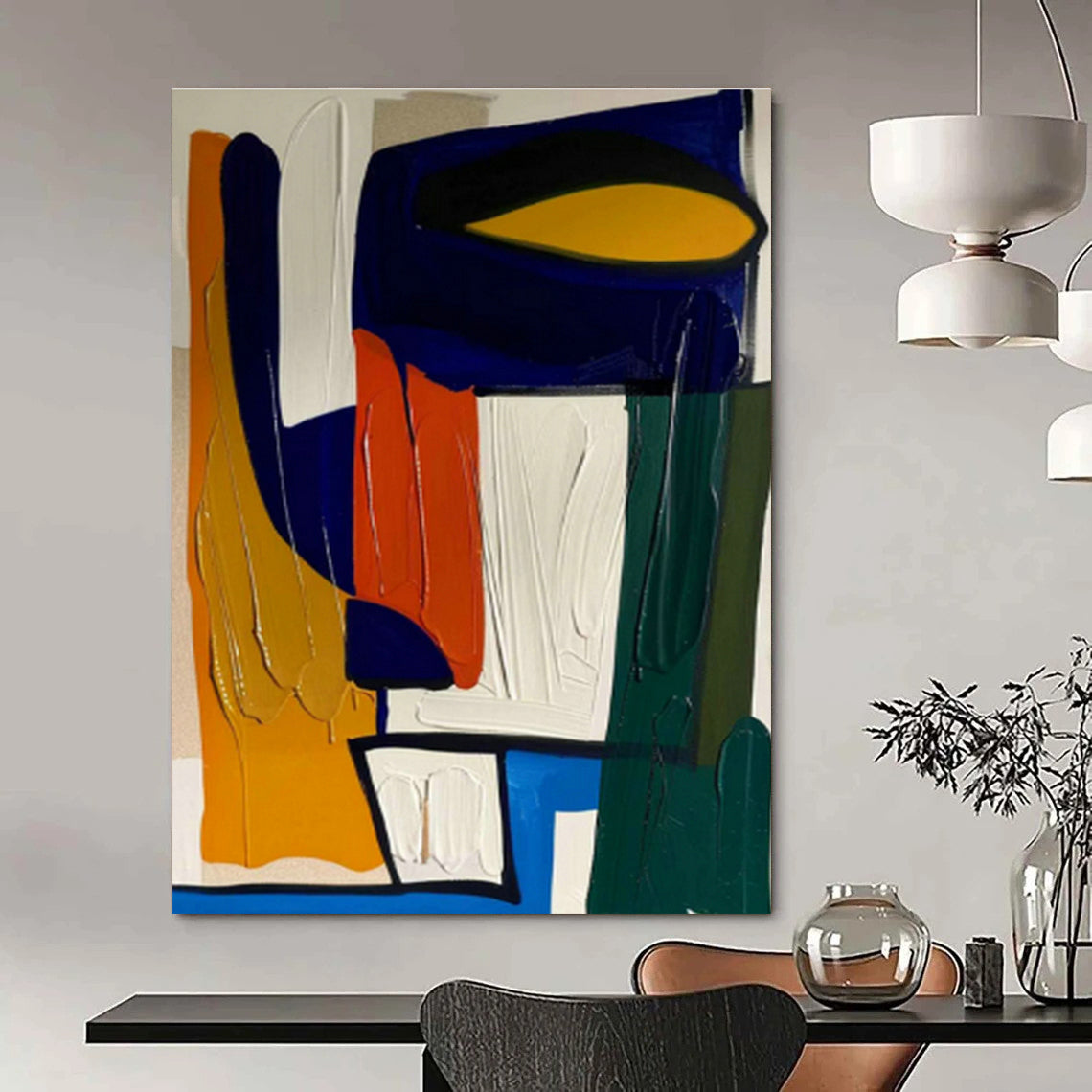 Oversized Custom Abstract Artwork for Dining Room & Entryway DLZ1194