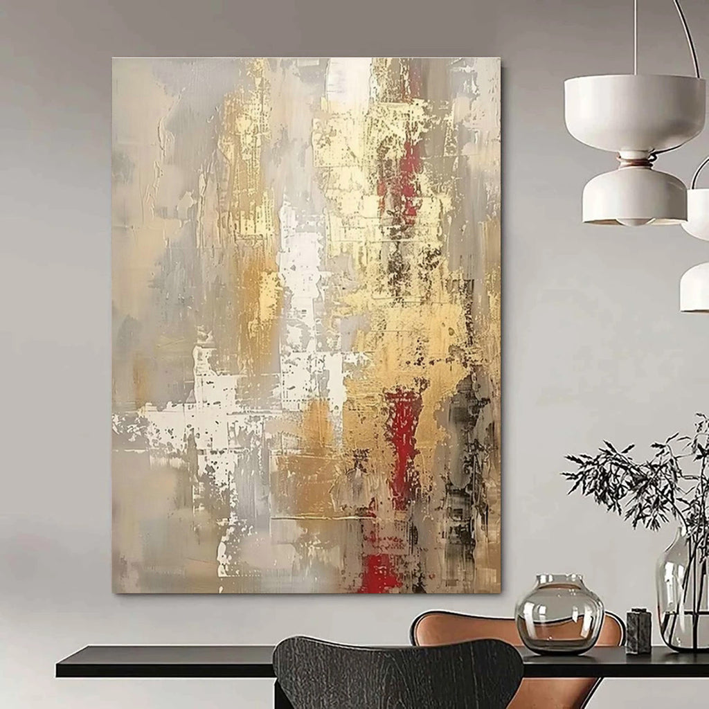 Extra-large Custom Hand-Painted Abstract Art for Dining Room China Cabinet Wall and Entryway Glove Storage Niche DLZ1914