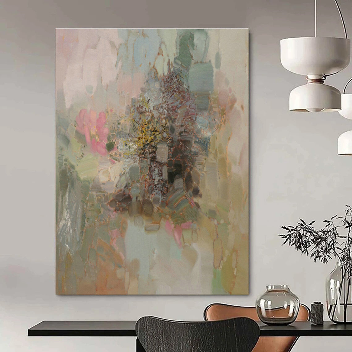 Enormous Custom-Created Handmade Abstract Canvas for Entryway & Office DLZ2076