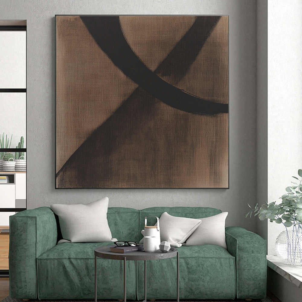 Brown and Black Abstract Painting with Bold Brushstrokes GER046