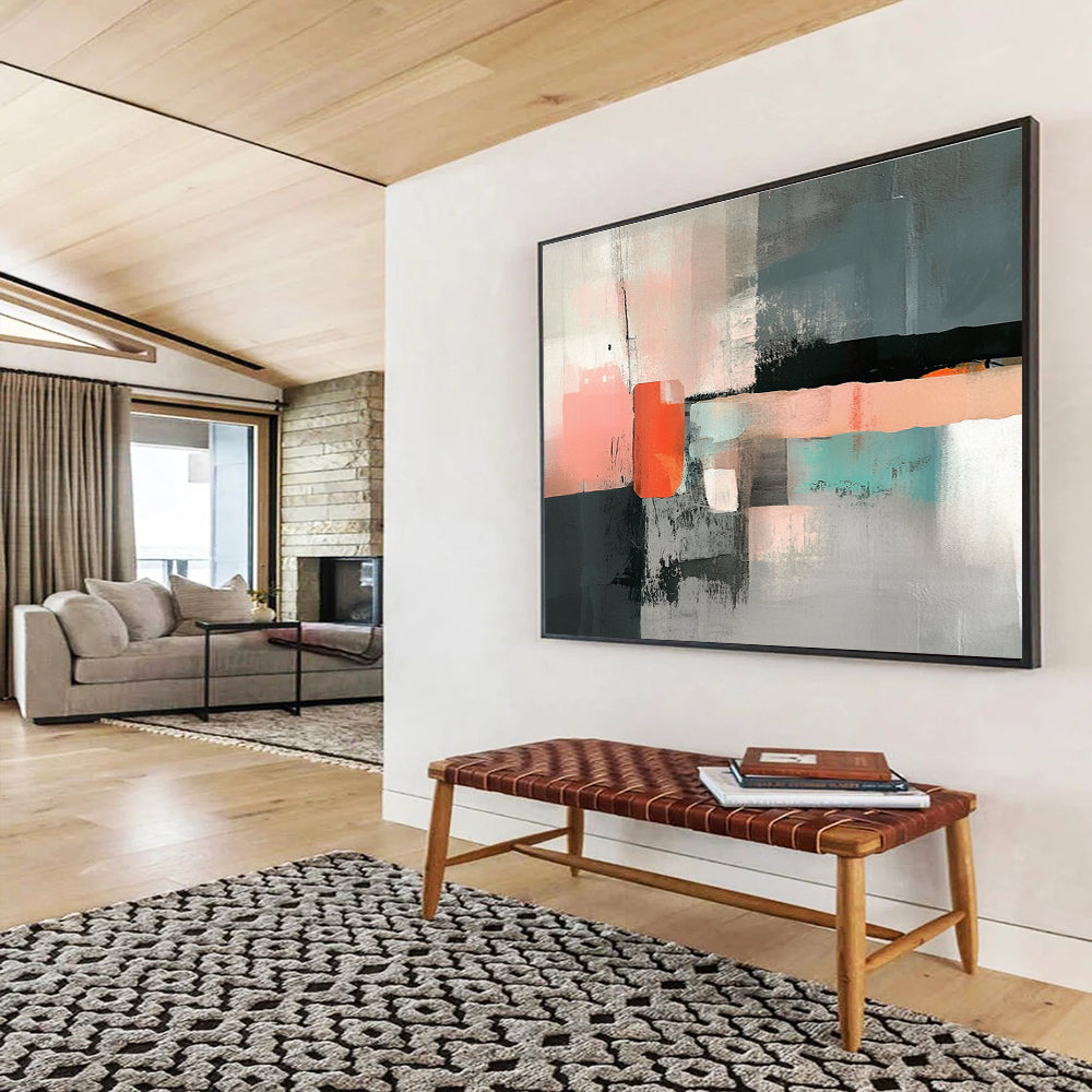Minimalist Geometric Abstract Painting with Subtle Tones DYP532
