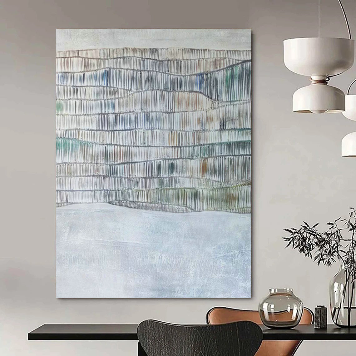 Expansive Bespoke Abstract Painting for Entryway & Dining Room DLZ1050