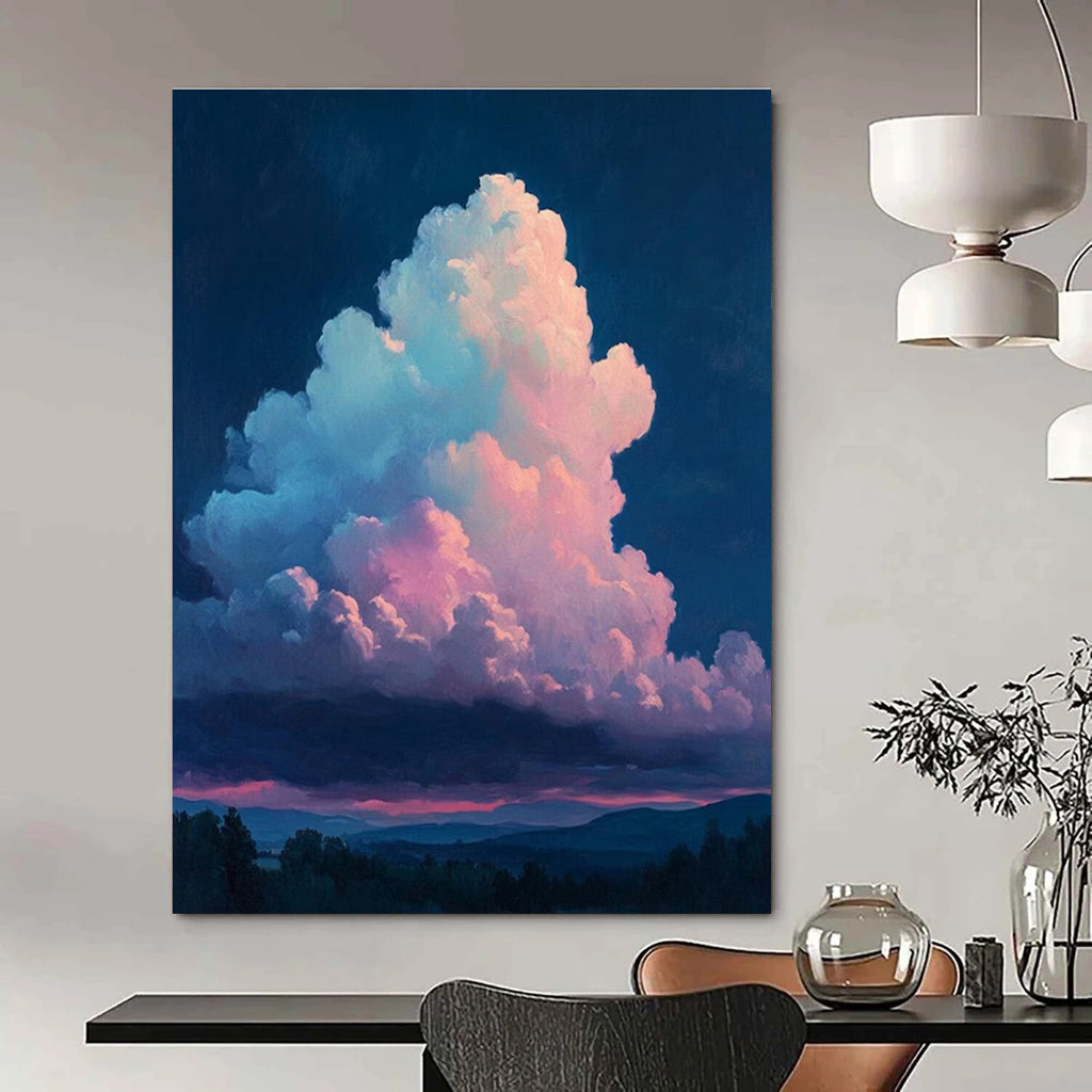 Blue Pink Purple Cloud Abstract Painting ADGE009