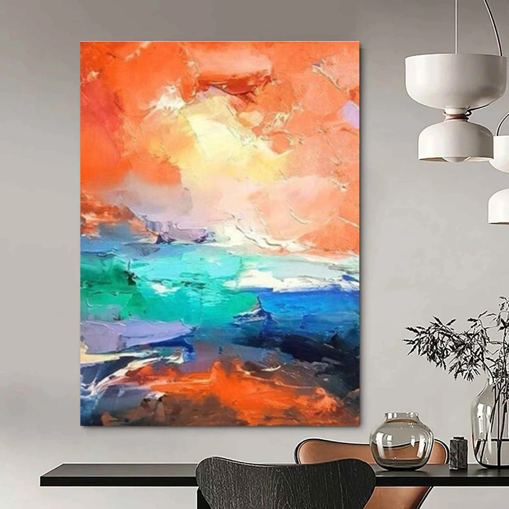 Abstract Hand - Painted Art for Entryway Grand Staircase Newel Post Caps & Office Boardroom Table Leg Ferrules DLZ0922