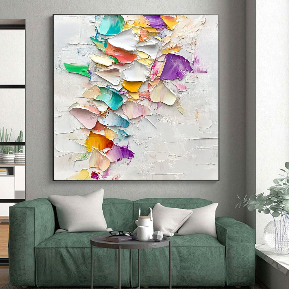 Colorful Petal Abstract Painting with Thick Textures GER484