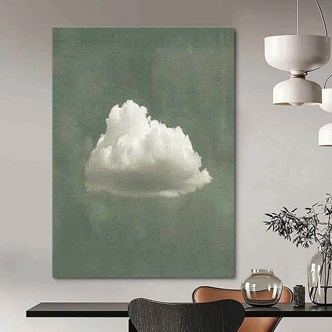 Hand-Painted Abstract Geometric Wall Hanging Artwork, Demonstrating the Artistic Aesthetics of Living Room and Corridor DLZ0977