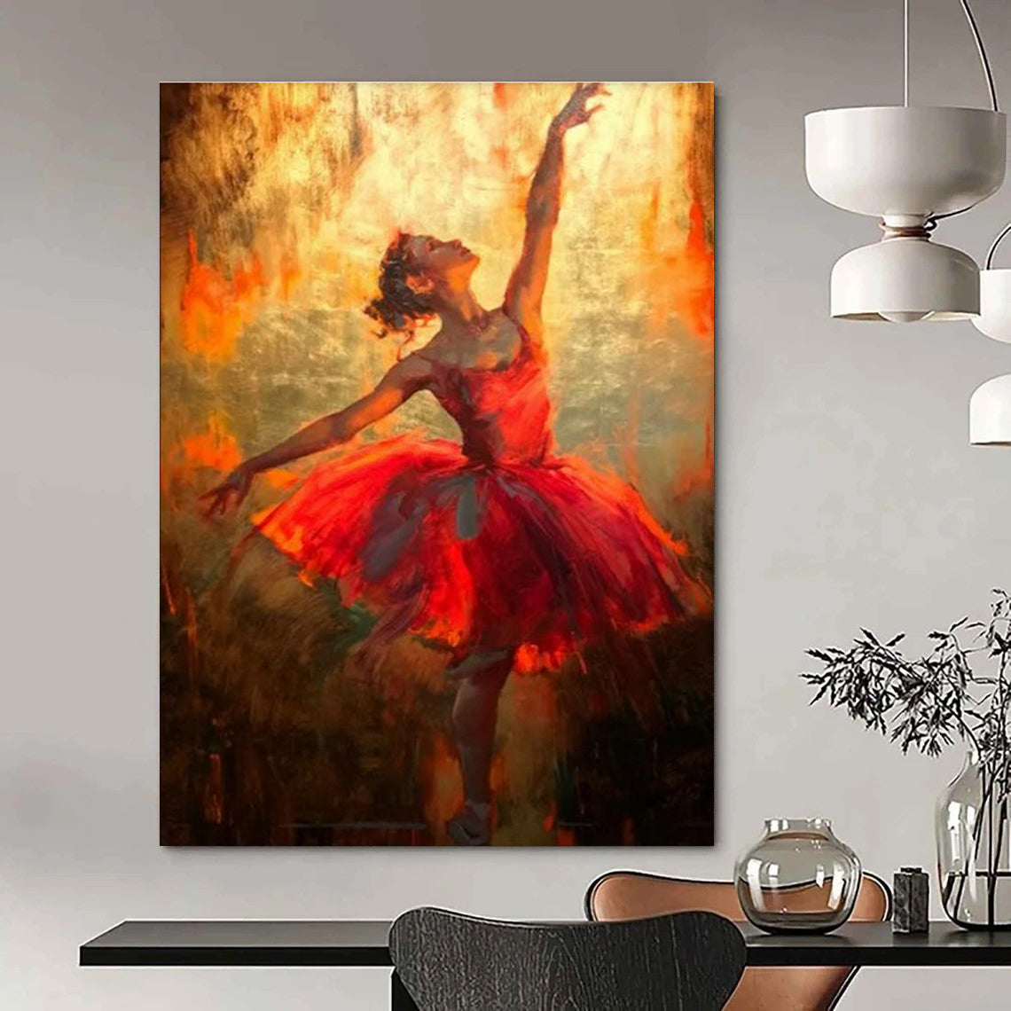 Oversized Hand-Painted Abstract Canvas for Office & Dining Room DLZ2339