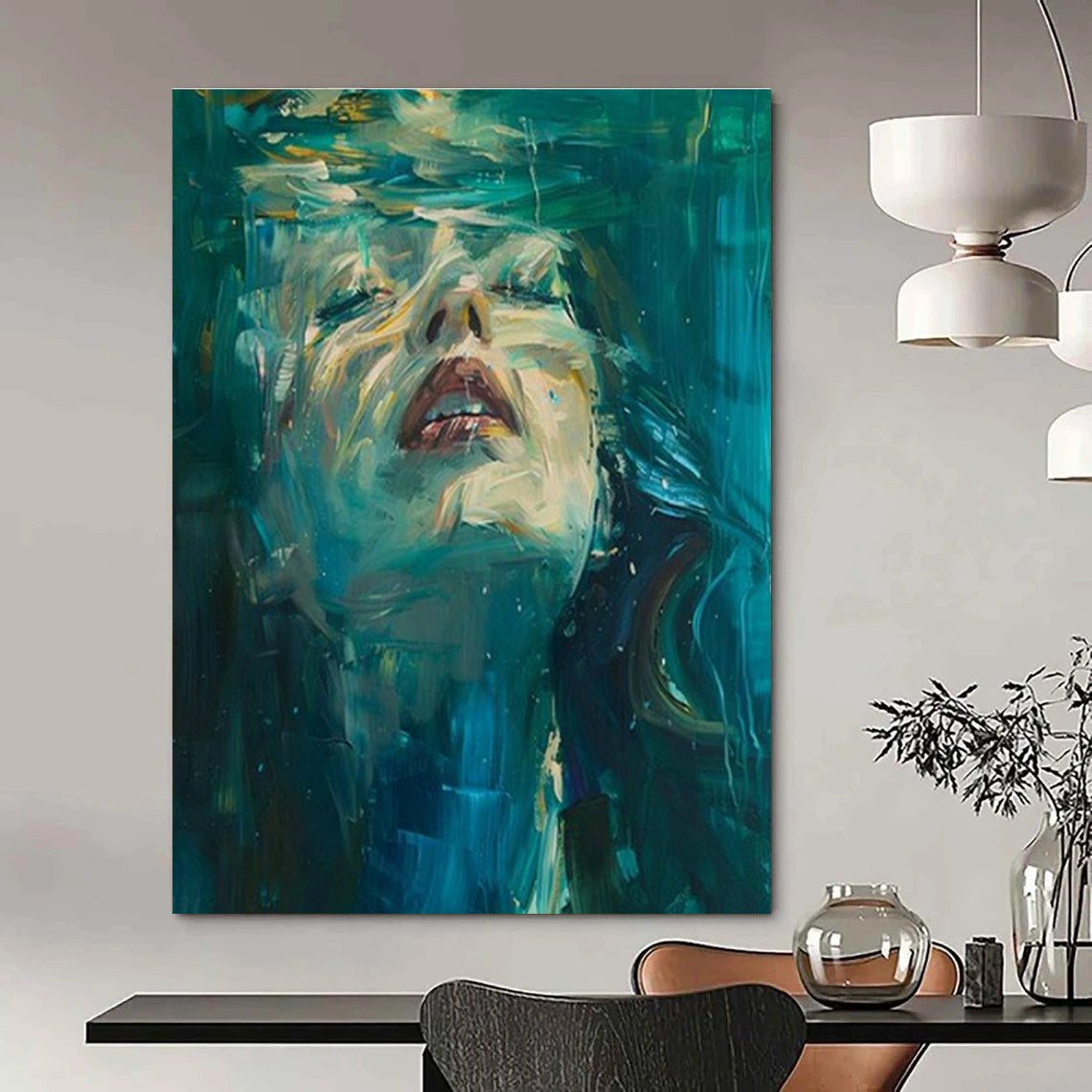 Original Handmade Abstract Painting for Dining Room and Cottage Hallway DLZ1476