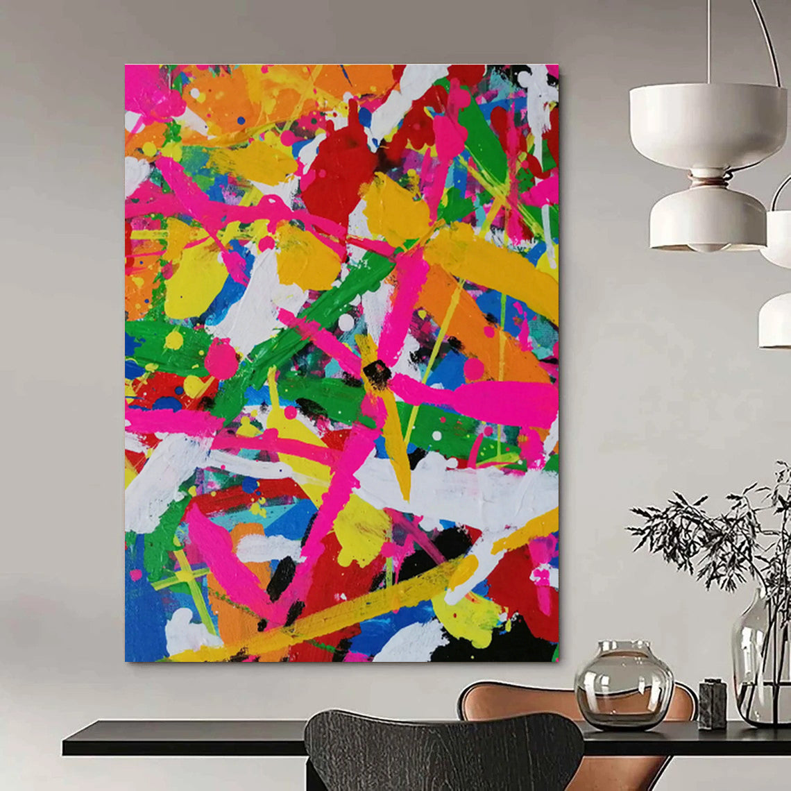Mega-Dimensioned Hand-Painted Abstract Wall Hanging for Cottage Office & Living Room DLZ1267