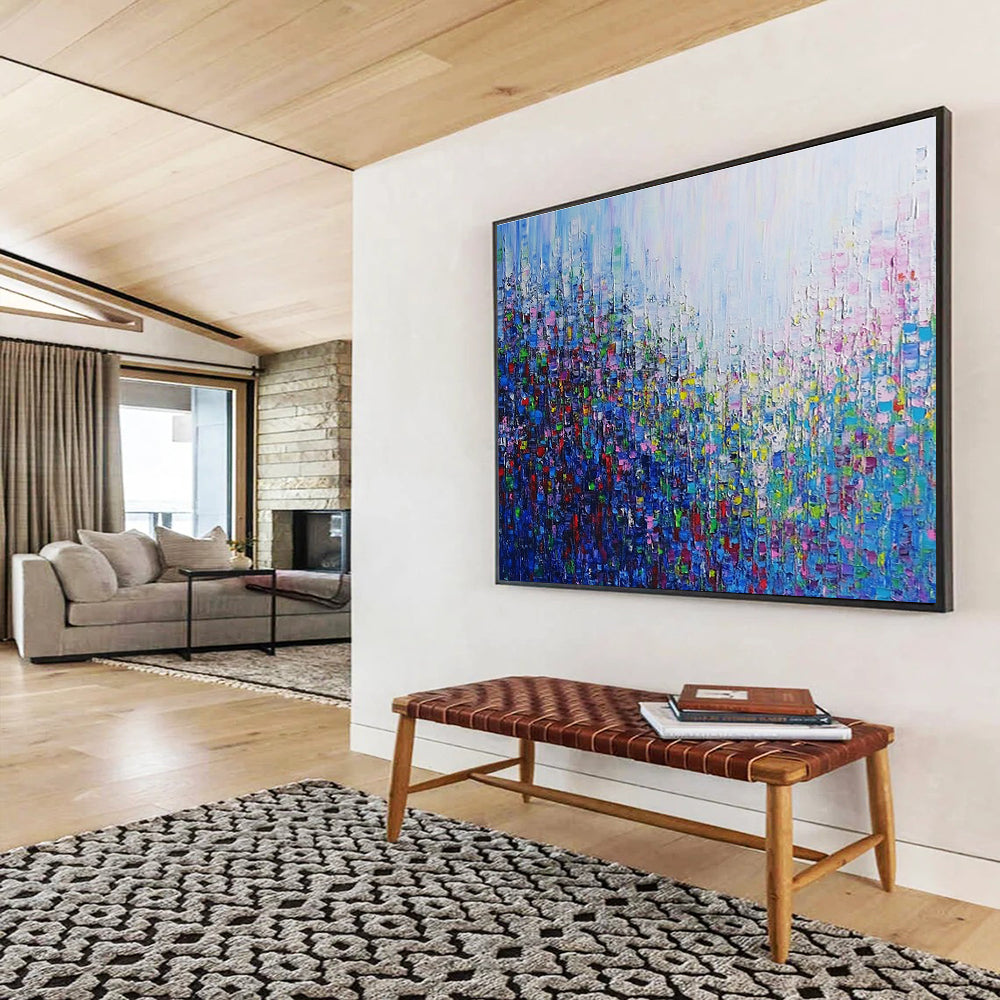 Colorful Pixelated - Cityscape Abstract Painting DYP065