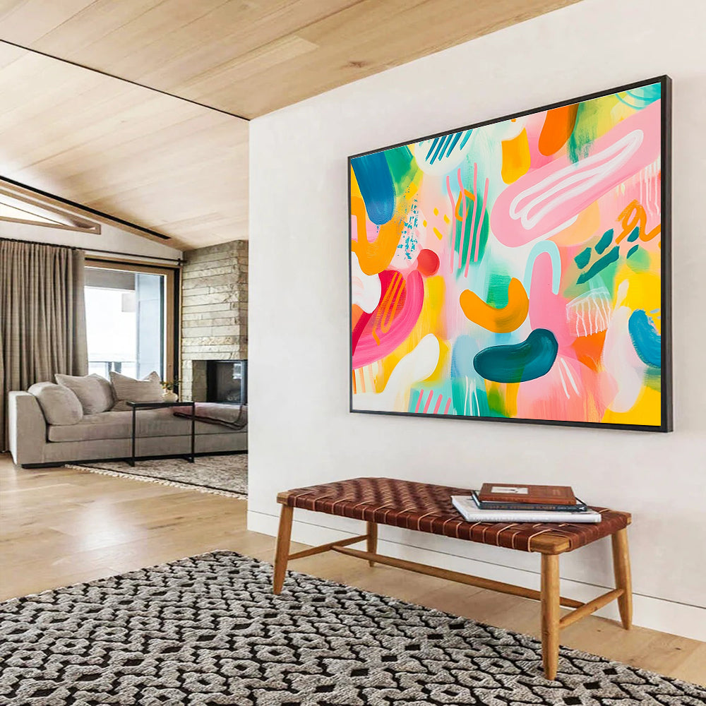 Colorful Playful Shapes Abstract Painting DYP074