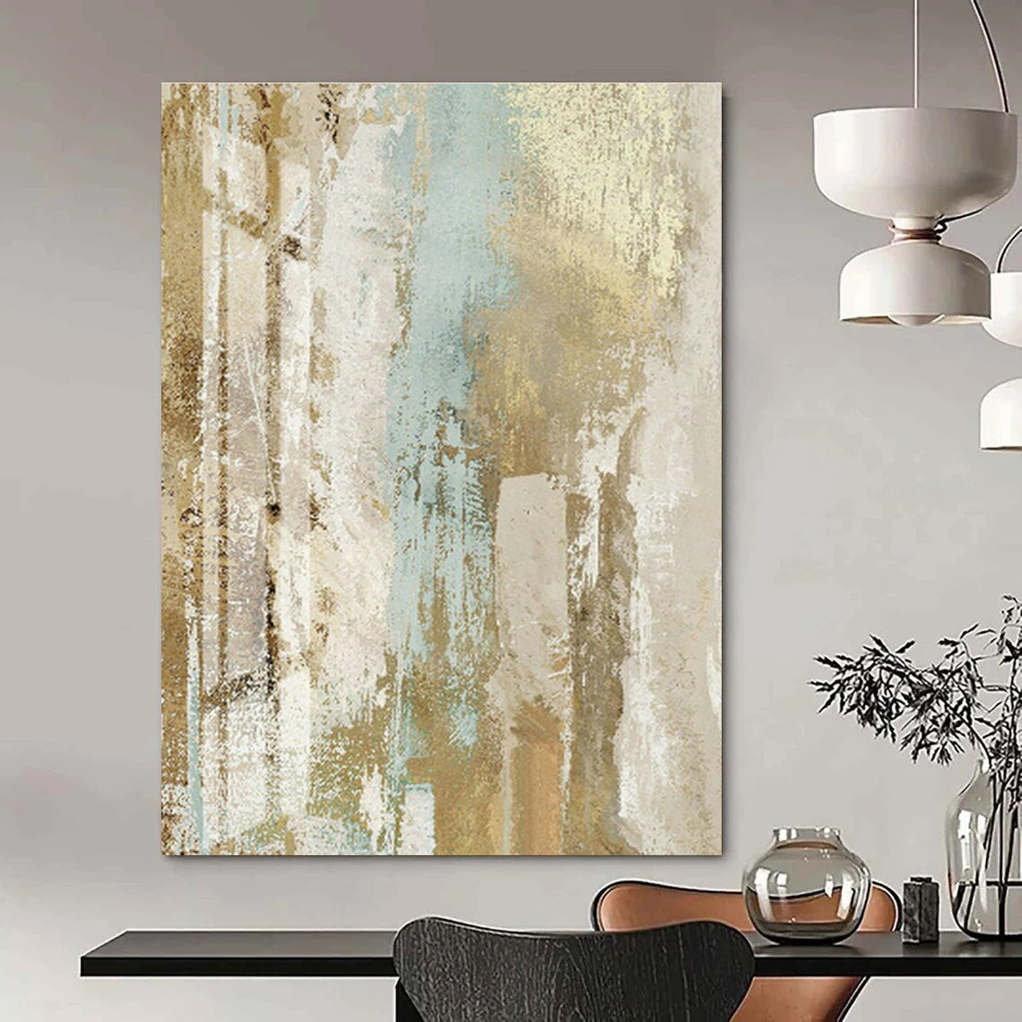 Grand - Scale Custom Abstract Canvases for Living Room Home Theaters & Office Video Conferencing Rooms DLZ0677