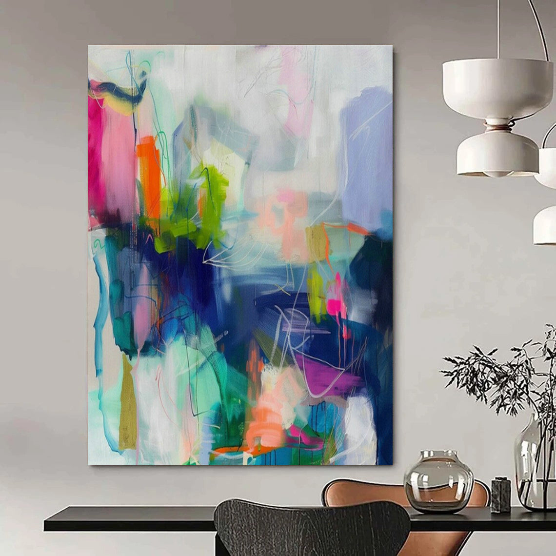 Stupendous Tailored Handmade Abstract Canvas for Bedroom & Living Room DLZ2083