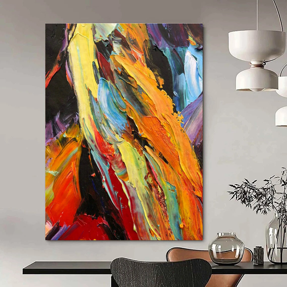 Large Handmade Abstract Art for Cottage Bedroom & Living Room DLZ1288