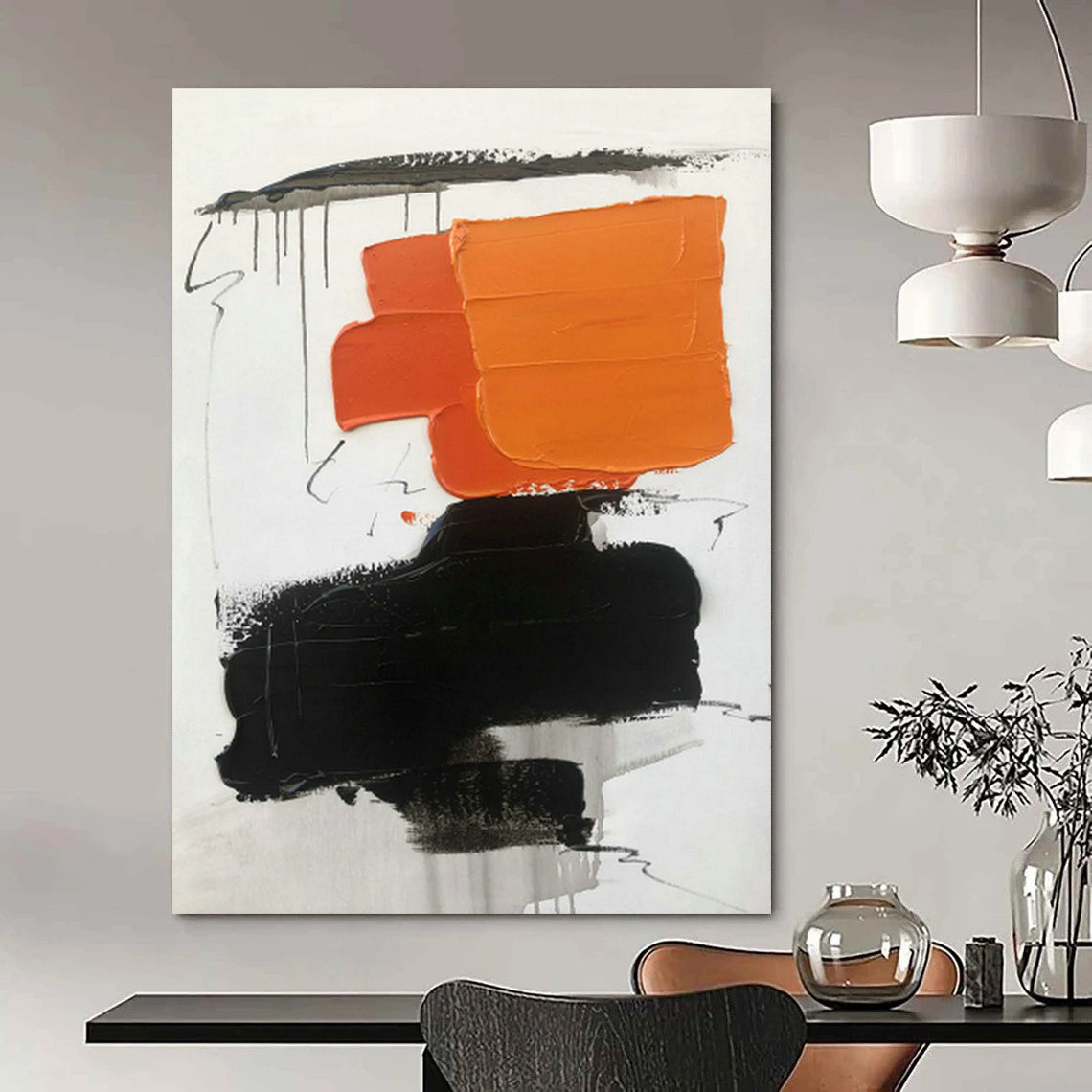 Extra - Vast Hand - Painted Abstract Canvases for Bedroom Window Walls and Cottage Hallway Storage Benches DLZ0799