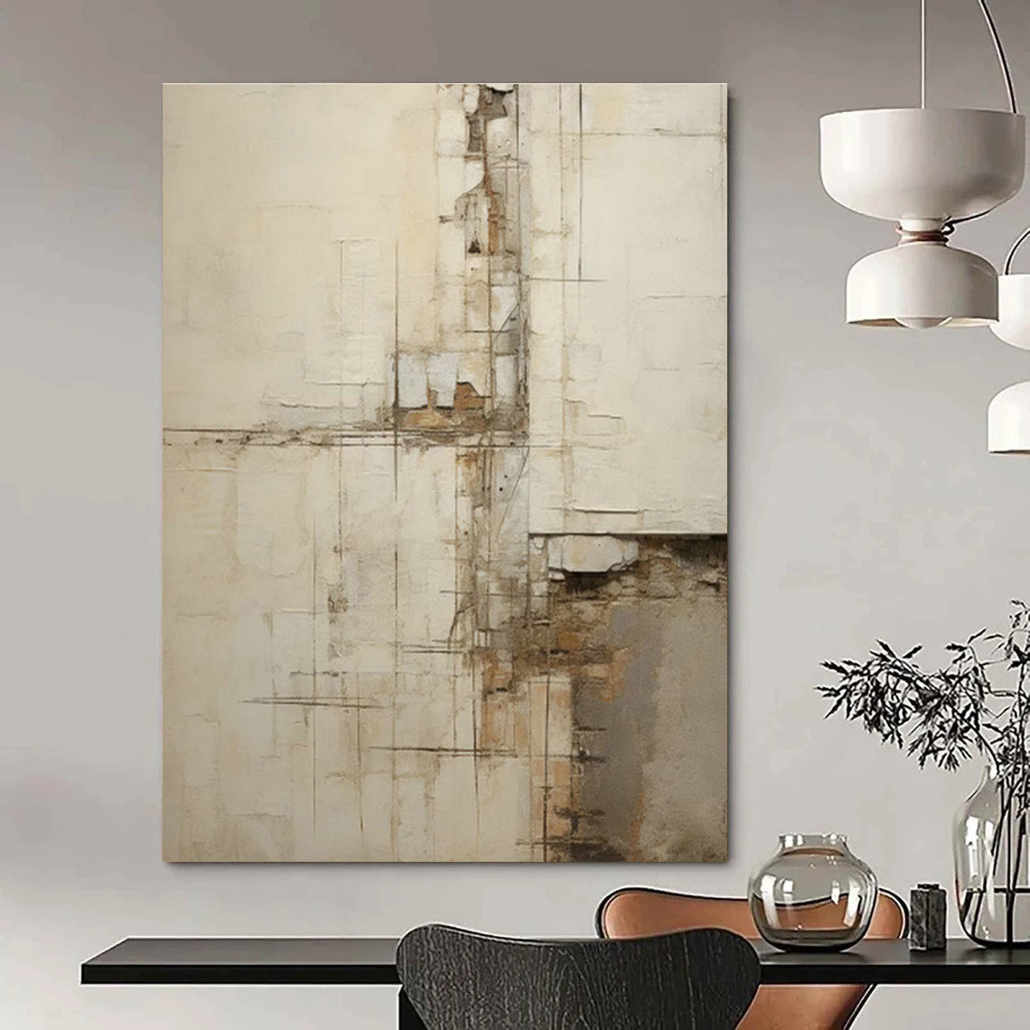 Handcrafted Oversized Abstract Art for Cottage Dining Room & Hallway DLZ1326