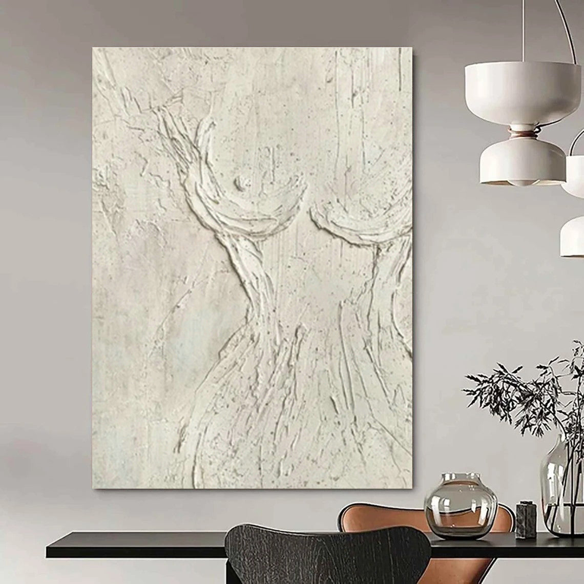 Hand-Painted Bespoke Oversized Abstract Wall Art for Entryway & Dining Room DLZ0996