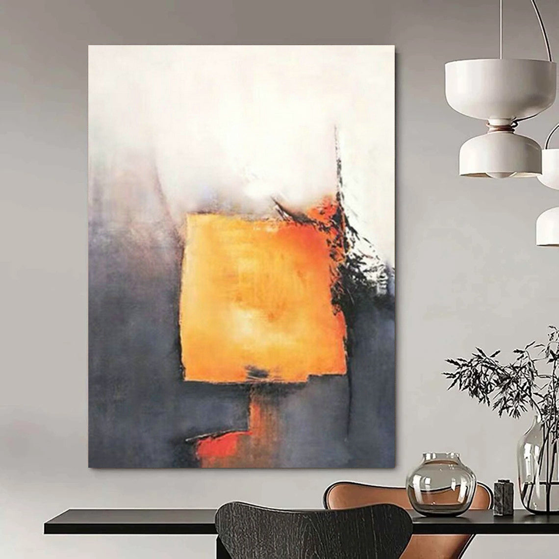 Custom - Made Hand - Painted Abstract Canvases for Bedroom Dresser Mirror Frames & Cottage Hallway Wall Clock Surrounds DLZ0929