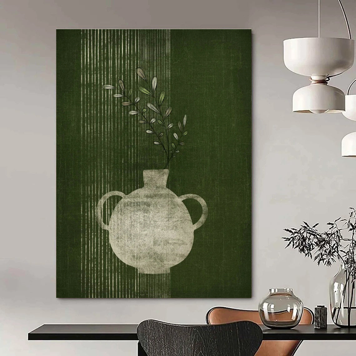 Custom - Framed Handcrafted Abstract Canvas for Dining Room & Office DLZ1383