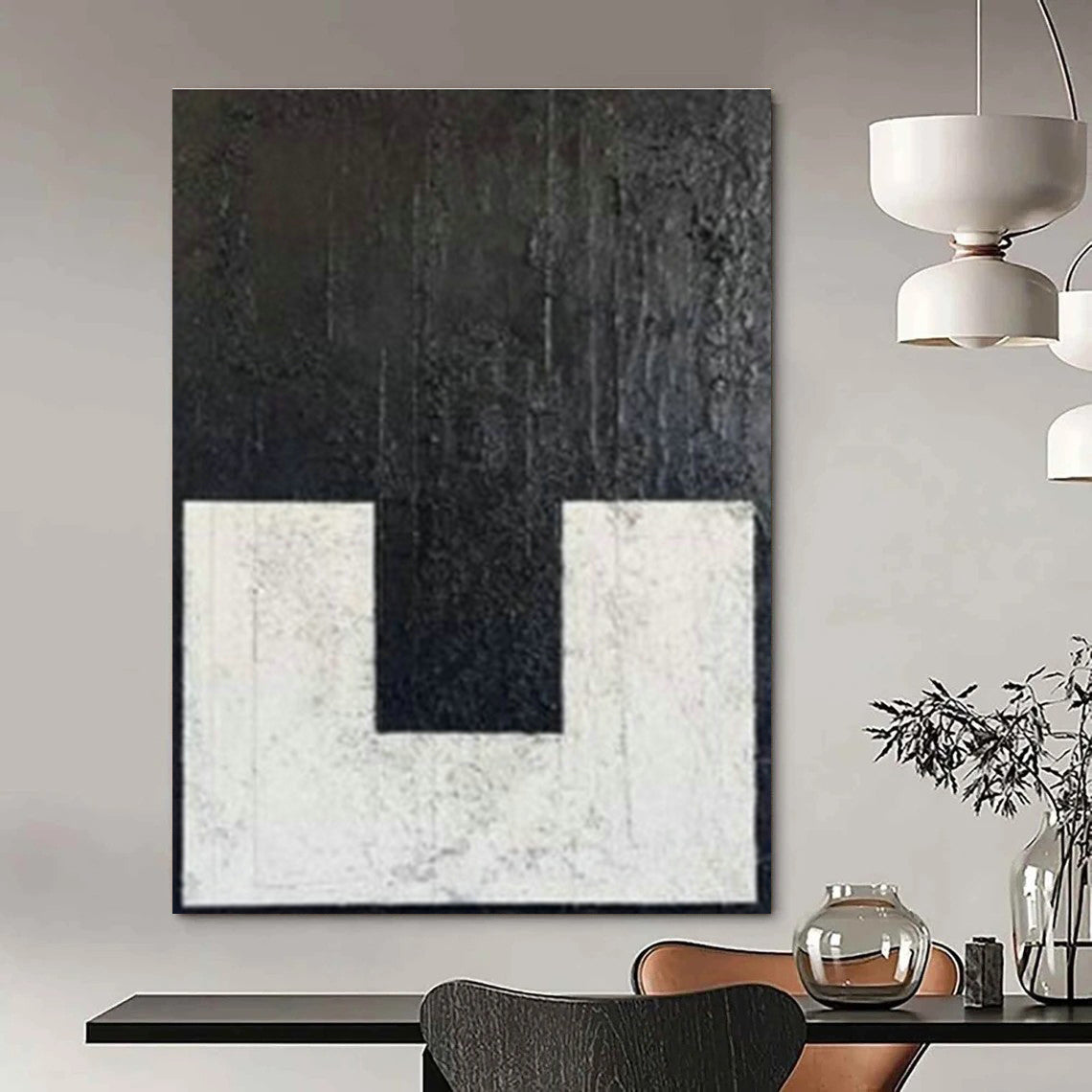 Large Customizable Hand-Painted Abstract Canvas for Bedroom Walk-in Closet Organizer Wall and Living Room Window Curtain Wall DLZ1979