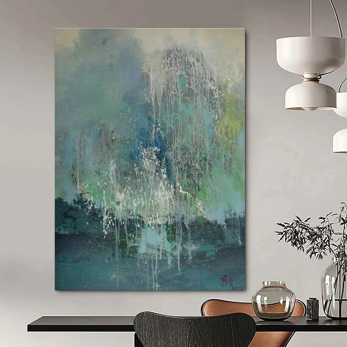 Colossal Hand-Painted Abstract Canvas for Bedroom & Cottage Dining Room DLZ1206
