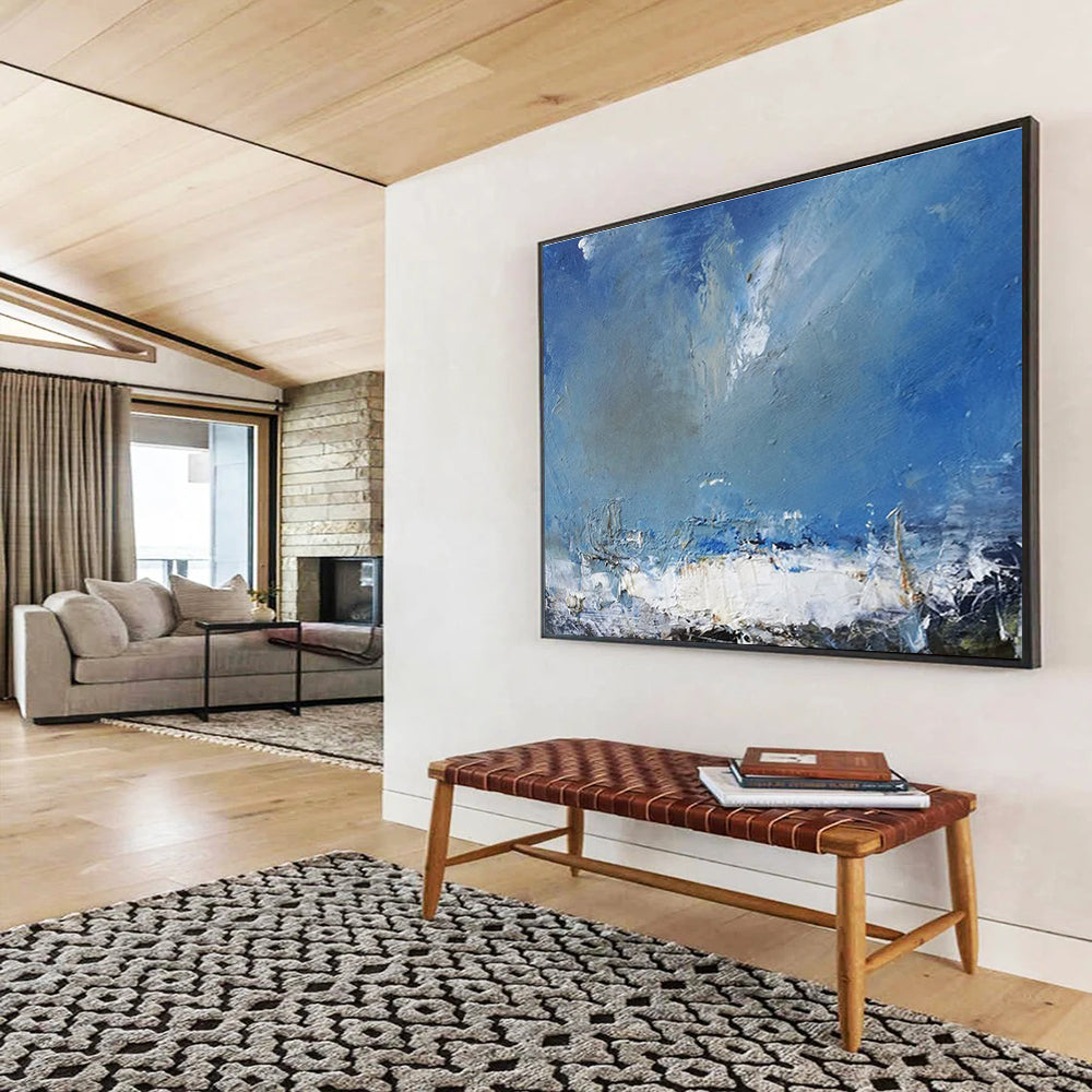 Blue Toned Sea Sky Abstract Painting THY030