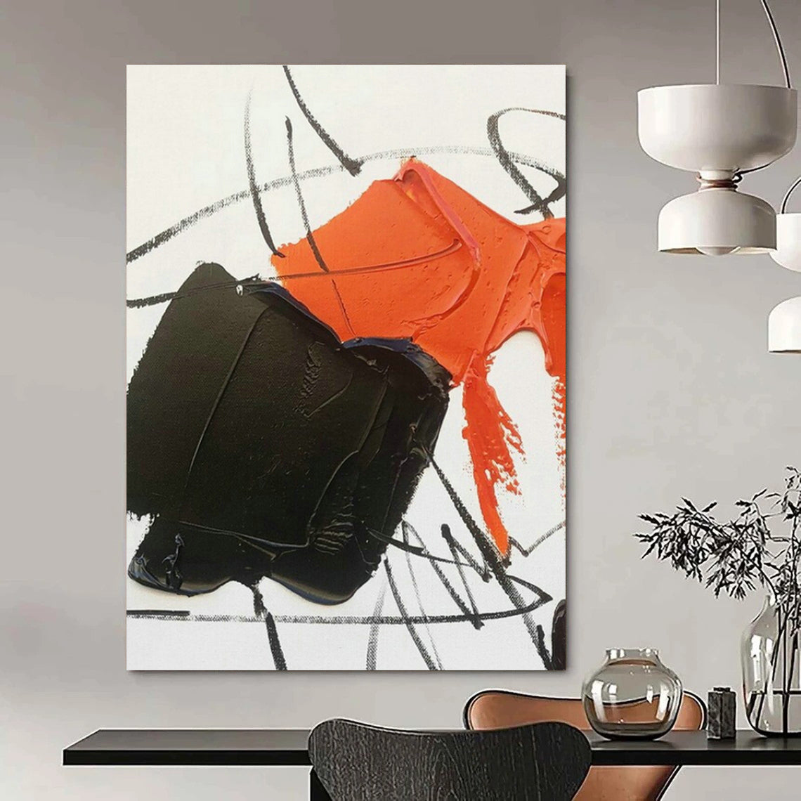 Customizable Handmade Abstract Canvas for Cottage Bedroom & Hallway DLZ1668