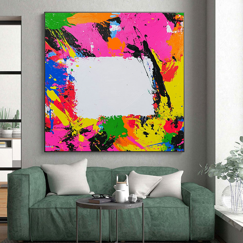 Colorful Splatter Abstract Painting with Playful Energy GER597