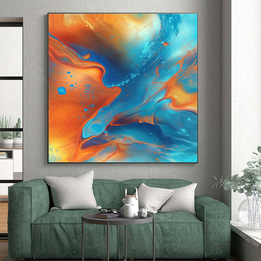 Colorful Fluid Abstract Painting with Swirling Patterns GER416
