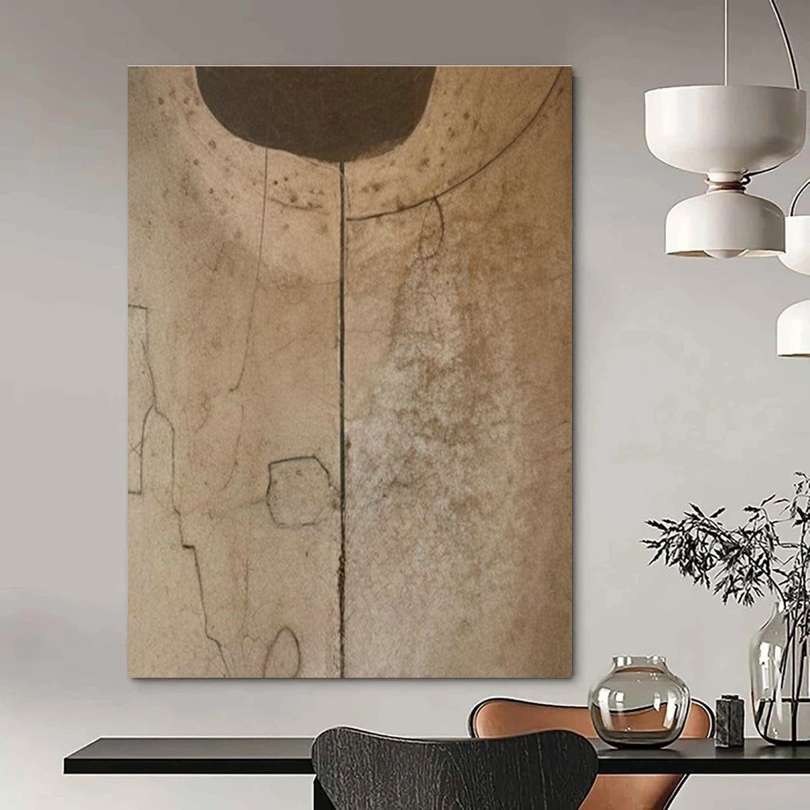Oversized Hand-Painted Abstract Wall Art for Office & Cottage Bedroom DLZ2360
