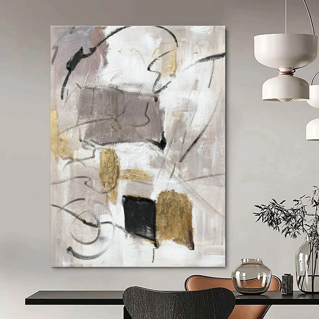 Large Hand-Painted Abstract Painting for Office & Hallway DLZ1292