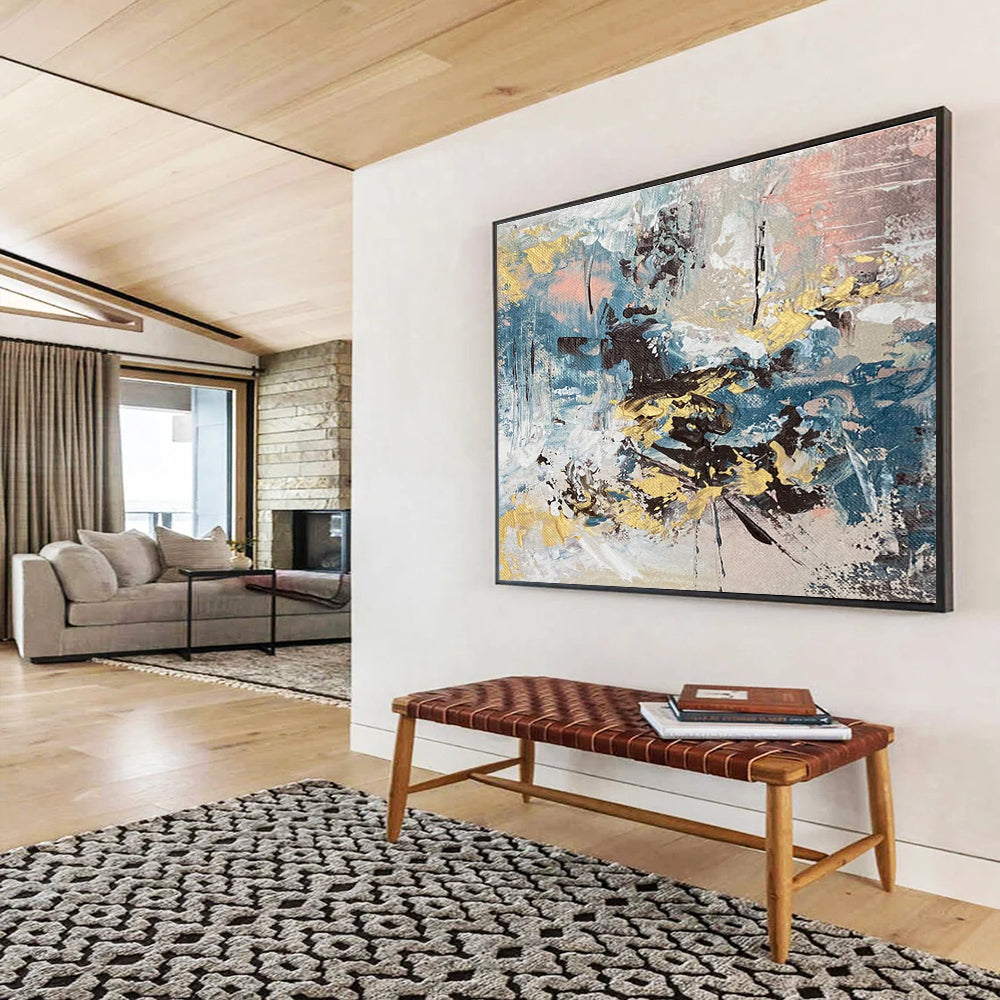Colorful Chaos Abstract Painting with Vibrant, Dynamic Combinations THY373