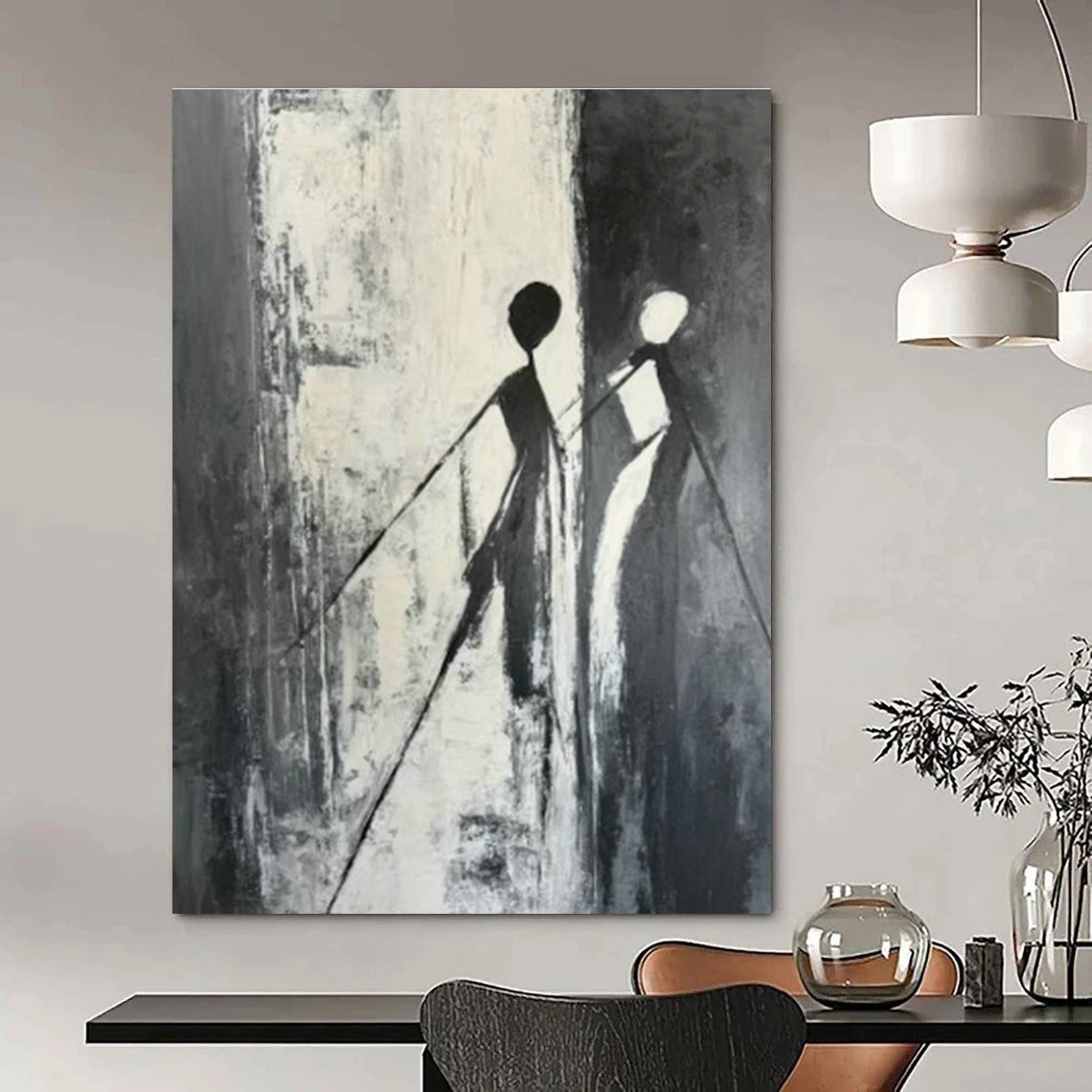 Oversized Hand - Painted Abstract Canvases for Dining Room and Office DLZ0628