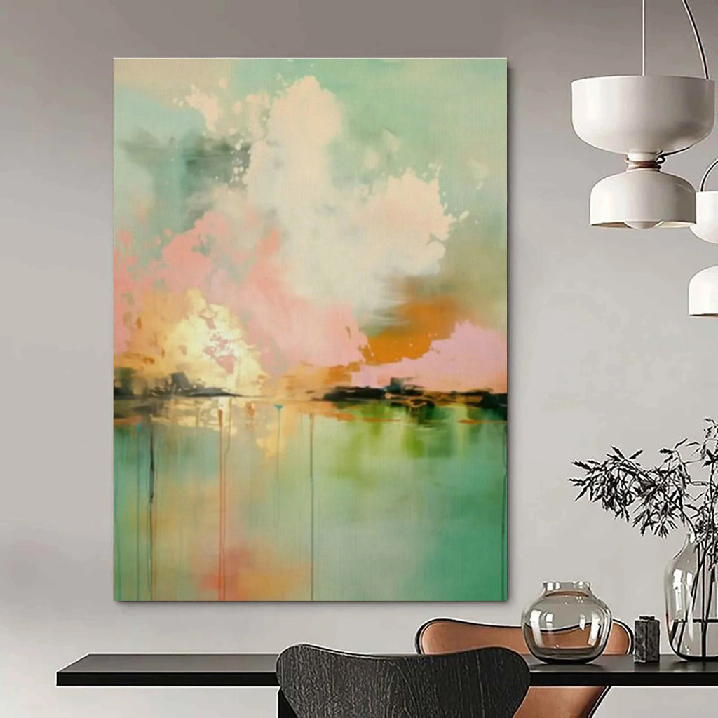 Hand-Painted Custom Large Abstract Painting for Living Room & Bedroom DLZ1001