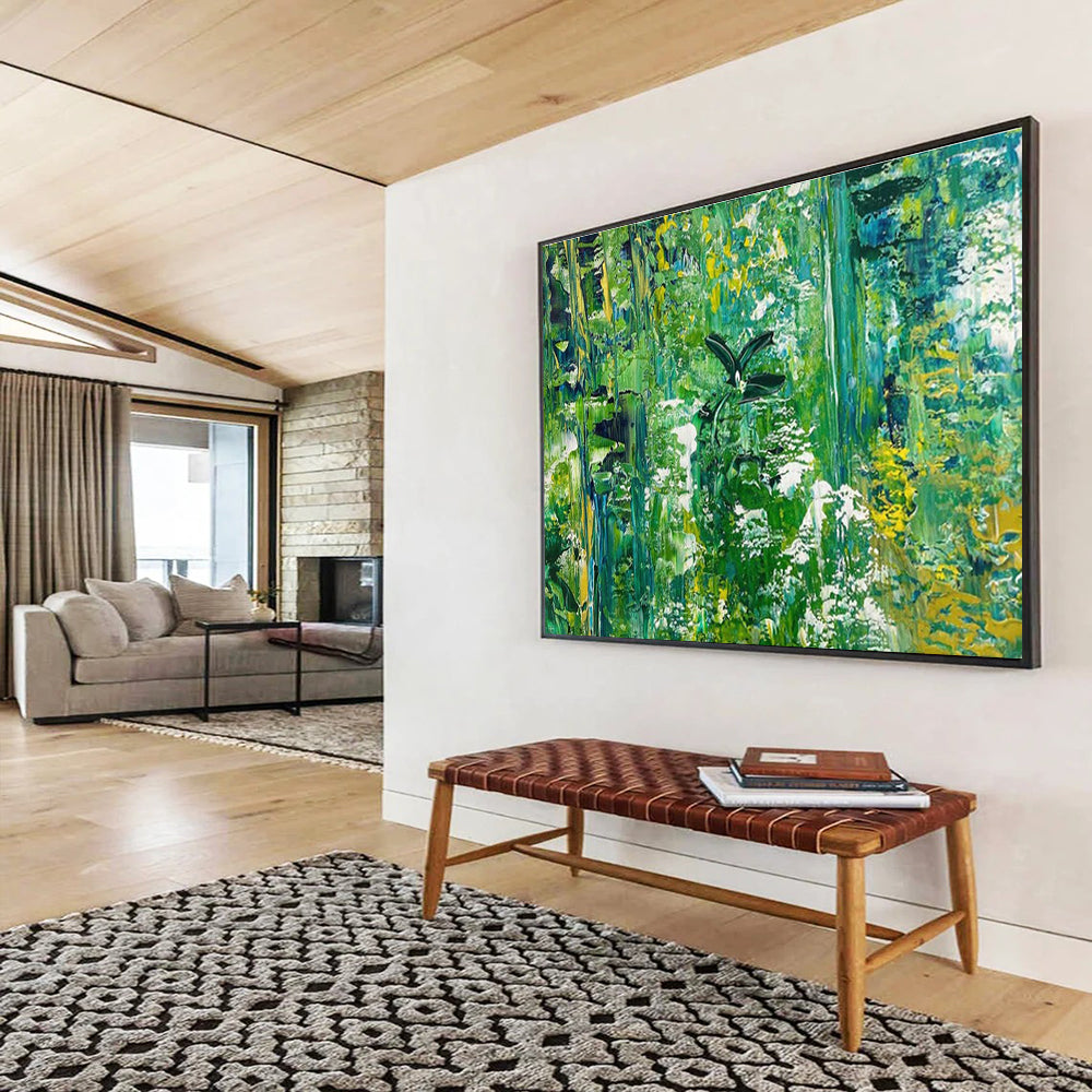 Green Forest Abstract Painting with Lush - Natural Motifs THY362