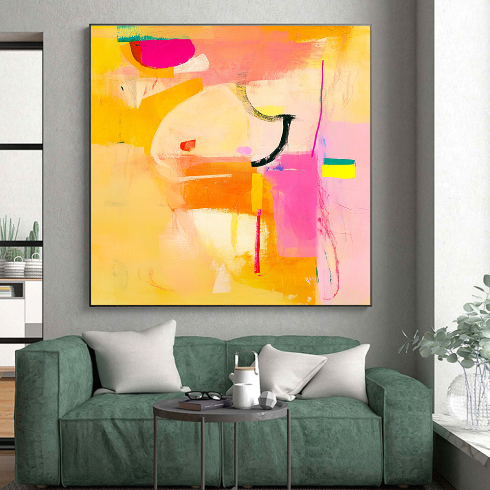 Vibrant Color Block Abstract with Yellow and Pink GER297
