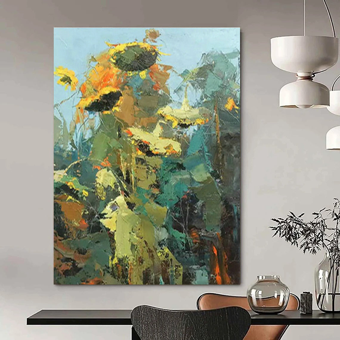 Immense Customizable Hand-Painted Abstract Mural for Bedroom & Dining Room DLZ1052