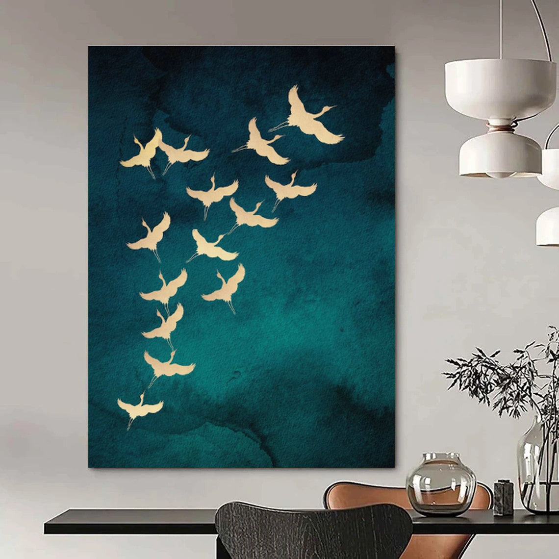 Immense Custom Hand - Painted Abstracts for Dining Room Elegance DLZ0389