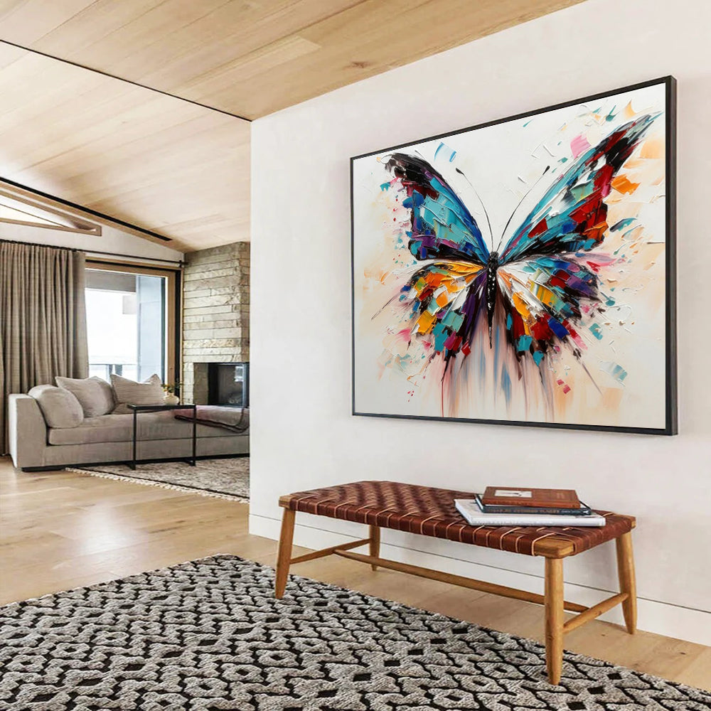 Vibrant Colorful Butterfly Abstract Painting THY053