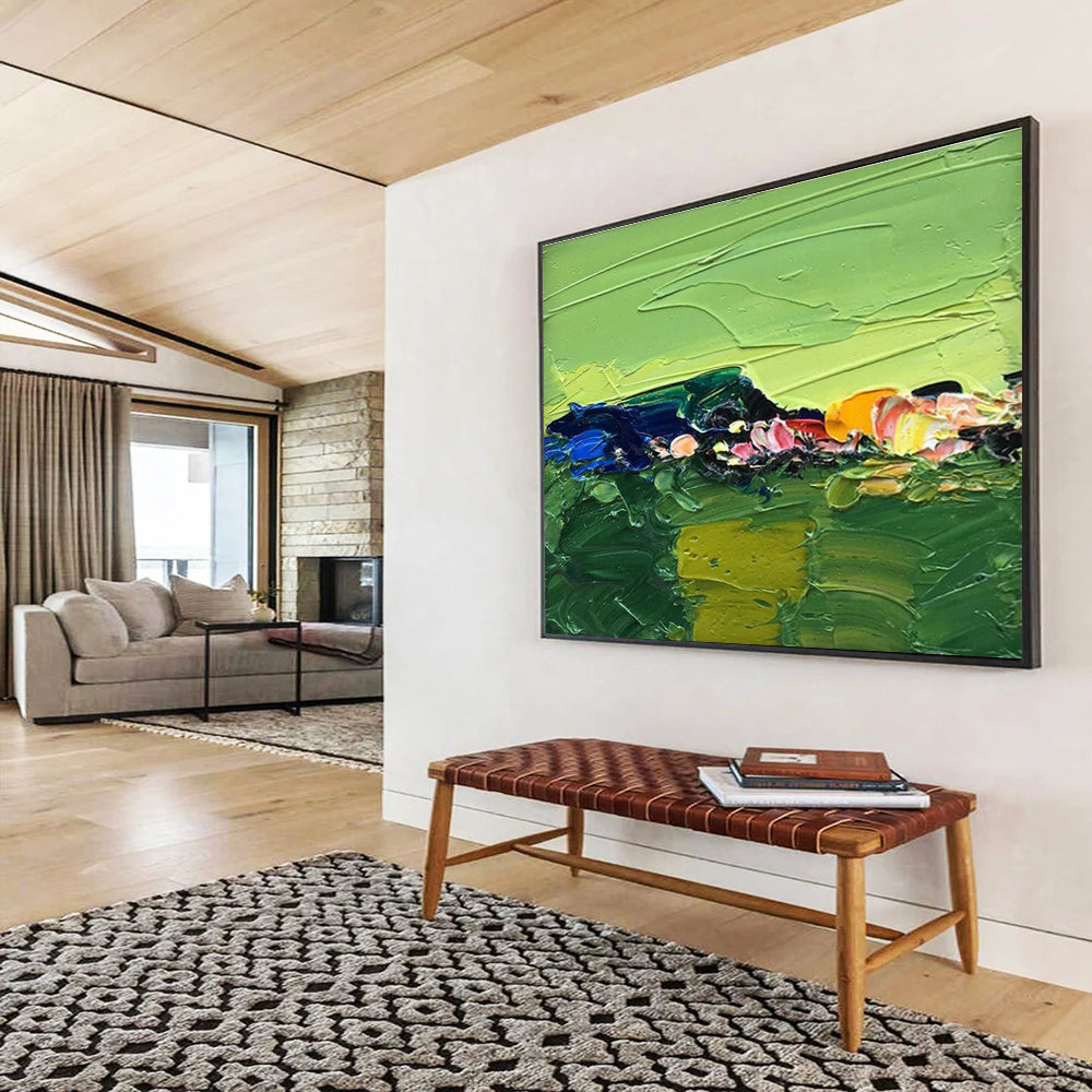 Abstract Green Landscape Abstract Painting THY436