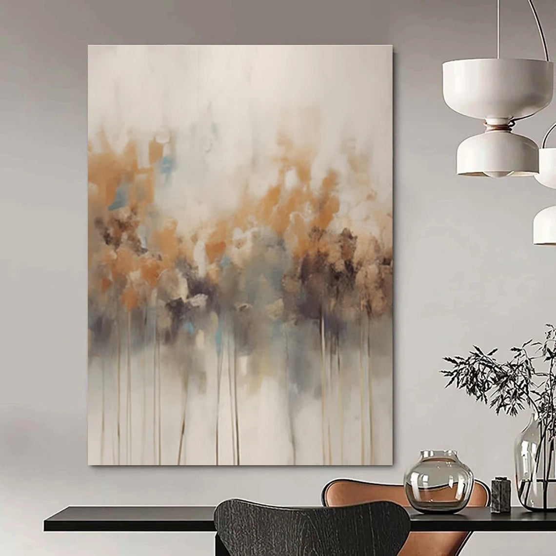 Soft Landscape Abstraction with Beige, Orange, and Blue ADGE117