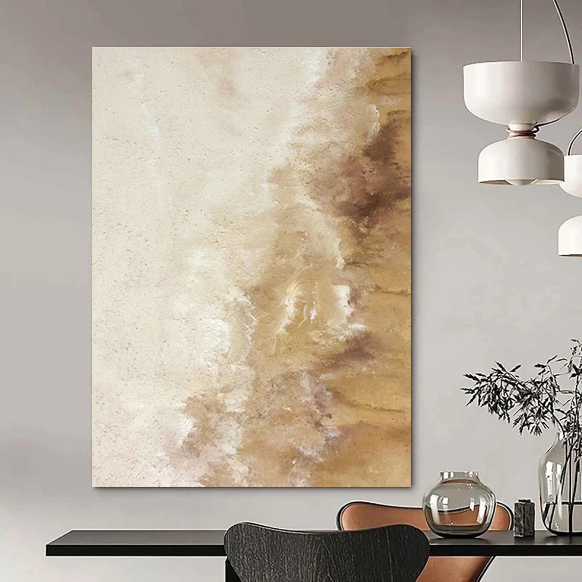 Extra-Large Hand-Painted Abstract Artwork for Cottage Entryway & Dining Room DLZ1230