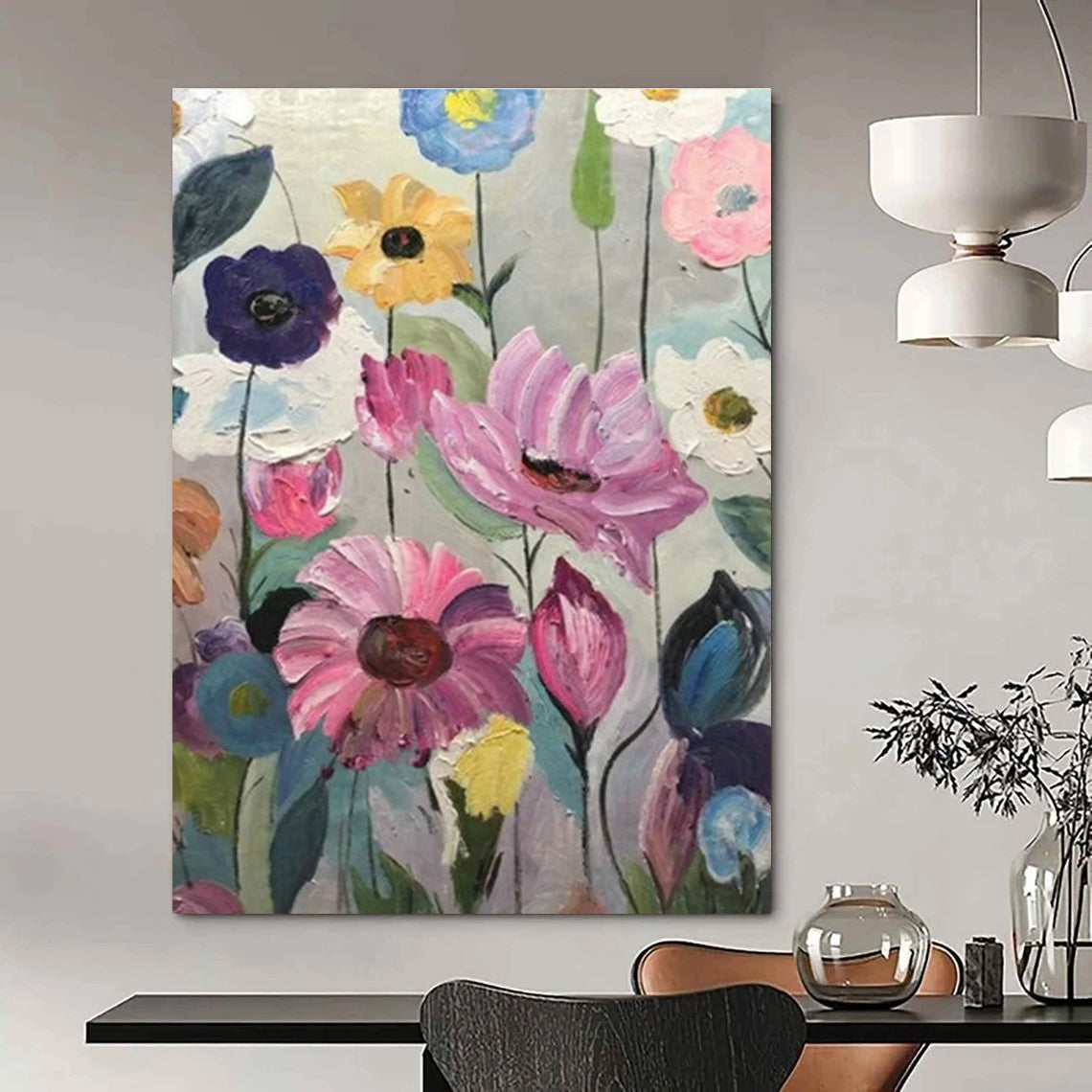 Massive Custom Abstract Paintings for Dining Room Banquet Hall Stage Backdrops & Office Training Center Presentation Walls DLZ0857